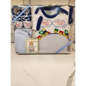 Vintage Confetti Kids Infant‎ /Newborn Knit Short Set W/Booties in Gift Box NOS
